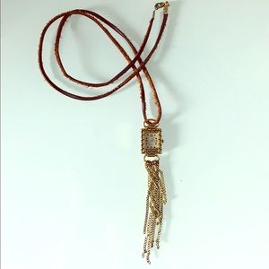 Free people clock necklace